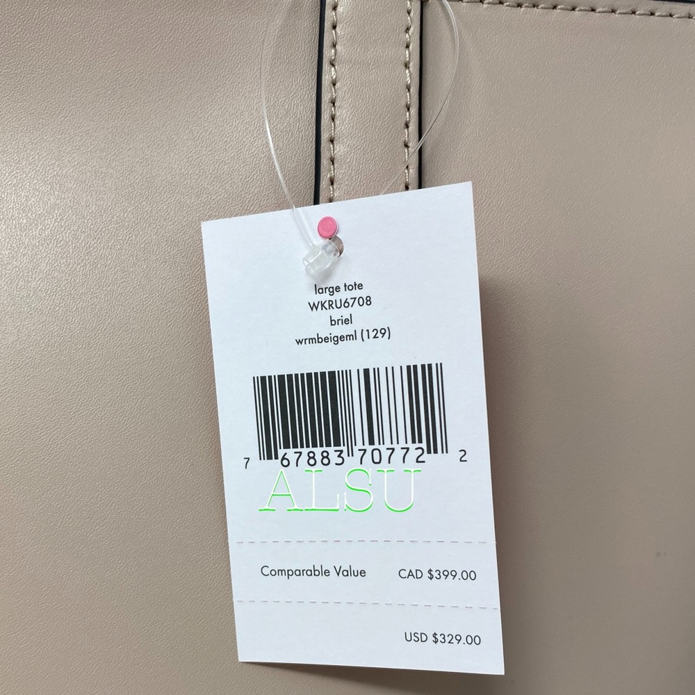 Kate ♠️ Spade Briel Large Tote Leather Beige Black - Picture 11 of 11